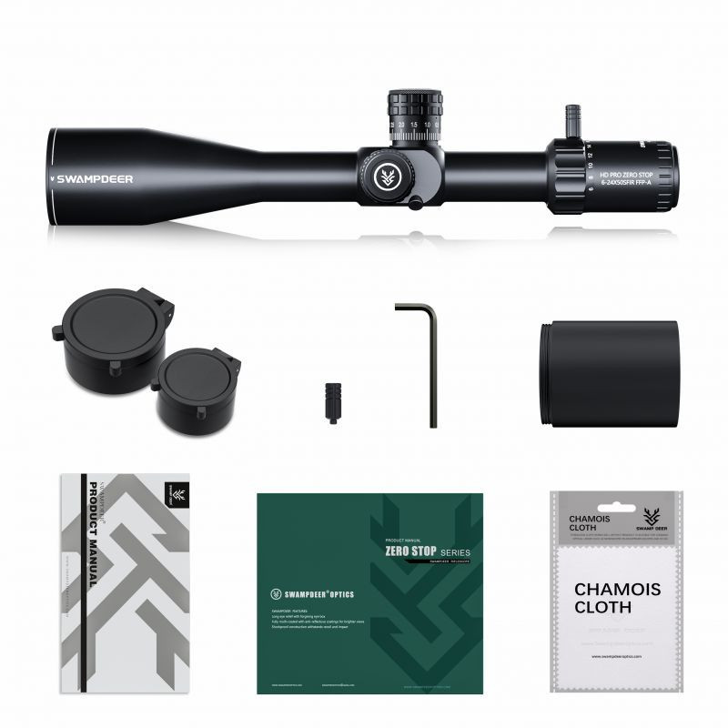 Swamp Deer HD Pro 6-24x50 FFP MRAD Zero Stop Riflescope