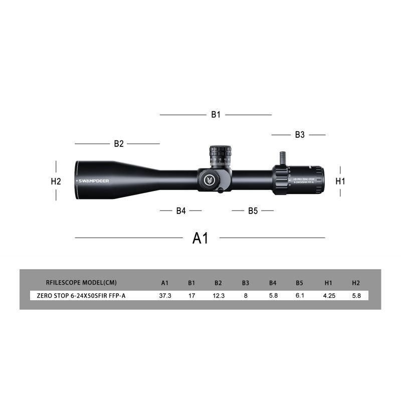 Swamp Deer HD Pro 6-24x50 FFP MRAD Zero Stop Riflescope