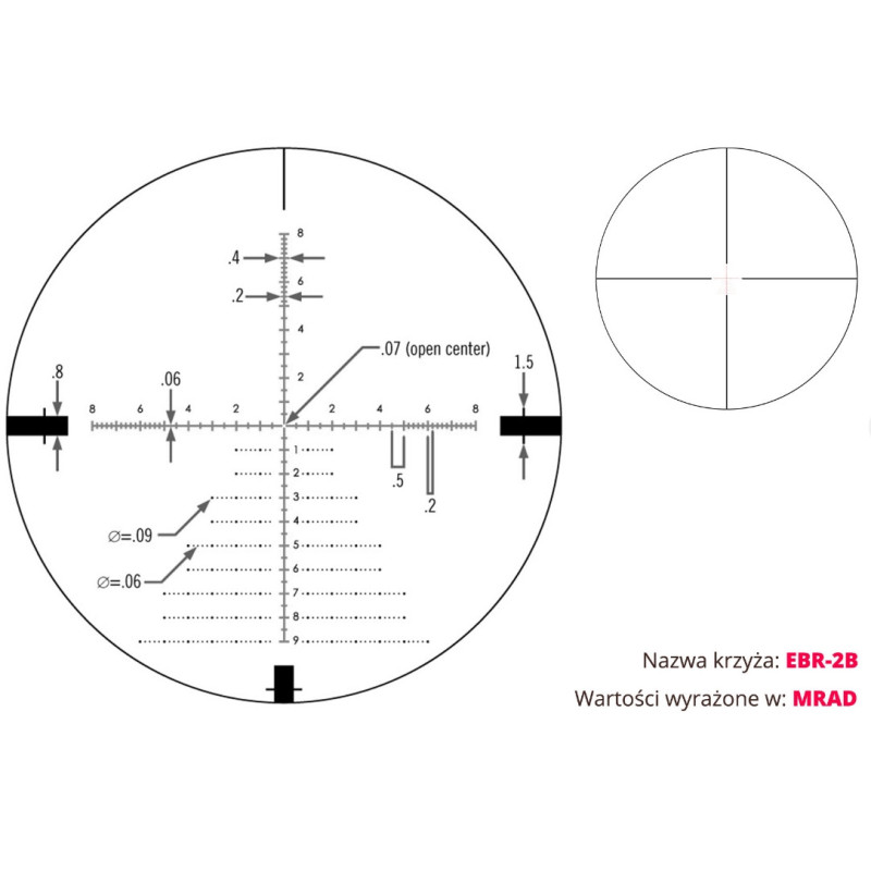 Lunette de visée Vortex Diamondback Tactical 6-24x50 FFP 30mm AO EBR-2C