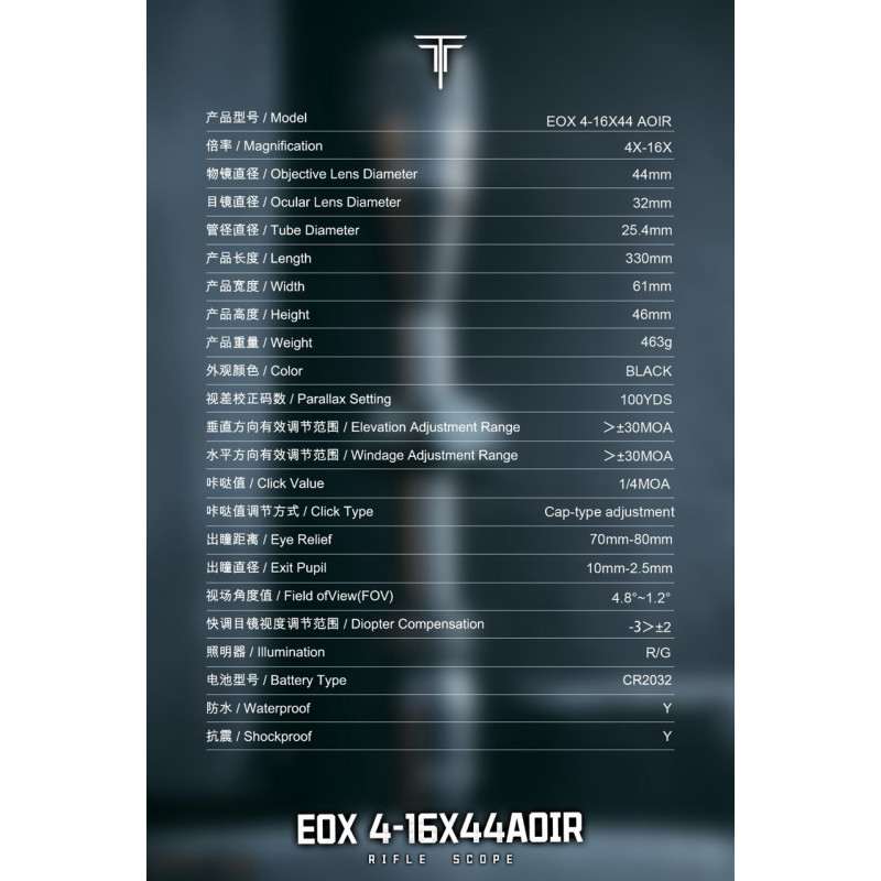 T-eagle EOX 4-16x44 AOIR