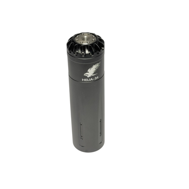 HELIA-S34 Airgun Sound Moderator / Suppressor Verwisselbaar kaliber (ideaal voor FX Panthera, King, DRS) L125mm D34mm