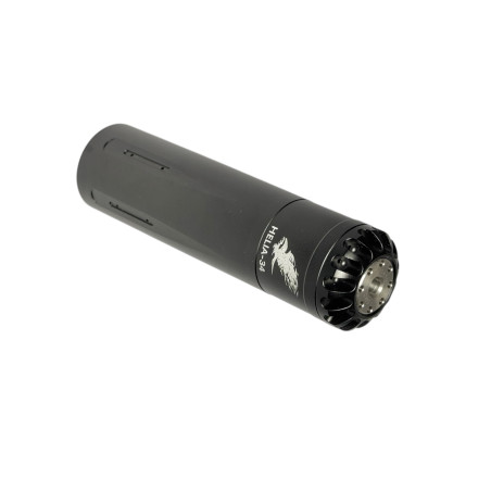 HELIA-S34 Airgun Sound Moderator / Suppressor Verwisselbaar kaliber (ideaal voor FX Panthera, King, DRS) L125mm D34mm