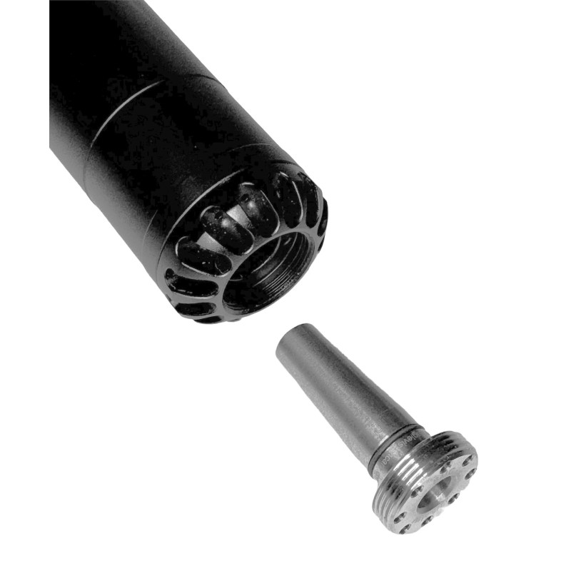 HELIA-S34 Airgun Sound Moderator / Suppressor Verwisselbaar kaliber (ideaal voor FX Panthera, King, DRS) L125mm D34mm