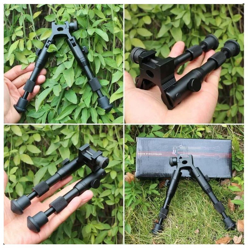 Bipied télescopique en aluminium 21,5–25,5 cm pour rail de 22 mm