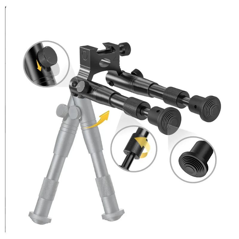 Aluminium telescopisch bipod 21,5–25,5 cm voor 22 mm rail