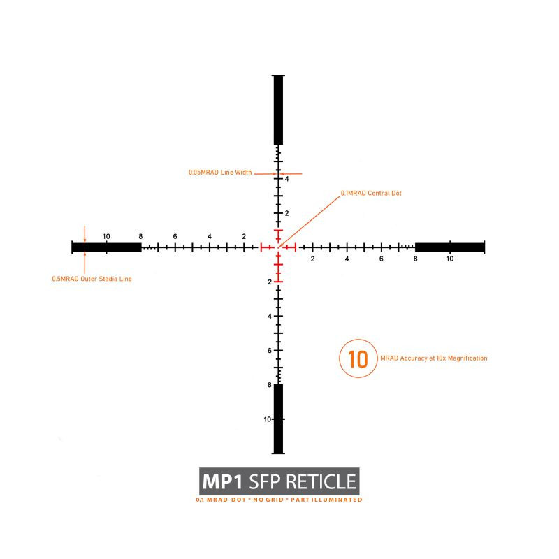 Luchtbuks 1-10x24 SFP MRAD Richtkijker  Falcon Endura Optiek