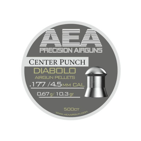 Pellets AEA Center Punch 4,5 mm 10,3 gr pour pistolet à air comprimé et carabine à air pour la précision