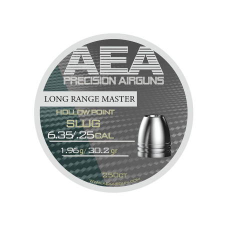 Plombs pour carabine à air comprimé AEA Center Punch 6,35 mm 30,2 grains Munitions pour carabine à air