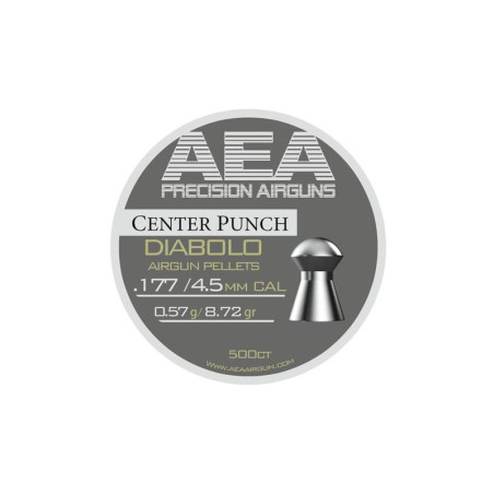 Pellets AEA Center Punch 4,5 mm 8,72 gr pour pistolet à air comprimé et carabine à air pour la précision