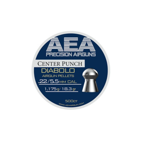 Plombs pour carabine à air comprimé AEA Center Punch 5,5 mm 18,3 grains Précision