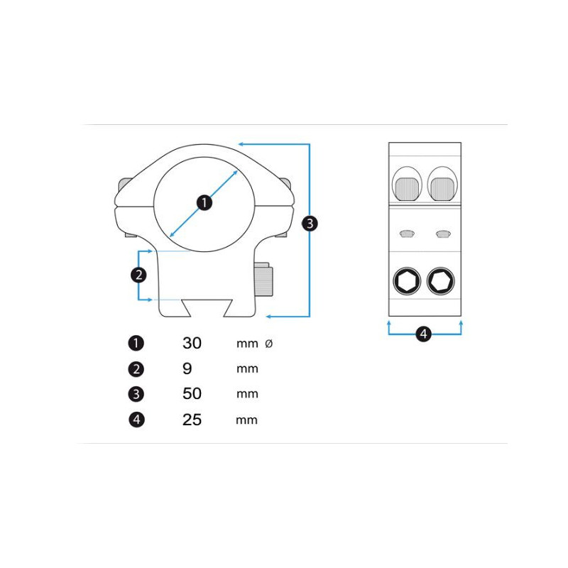 Wheeler 34 mm Medium Picatinny-bevestiging voor luchtgeweer of luchtgeweer.