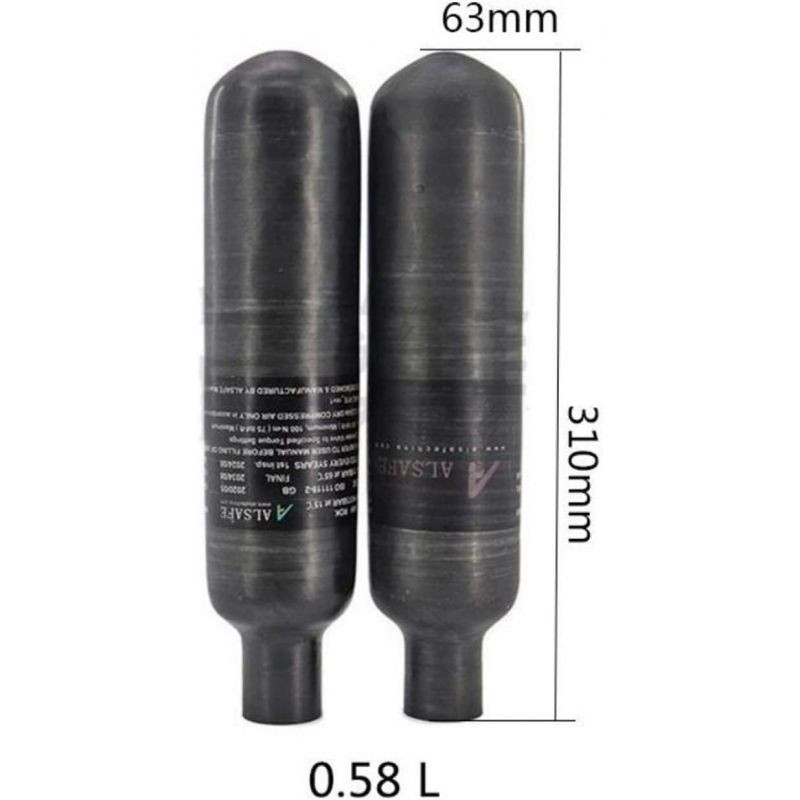 Kevlar (koolstof) tank met een inhoud van 0,580 liter (580cc) - 310 bar door Tuxing.