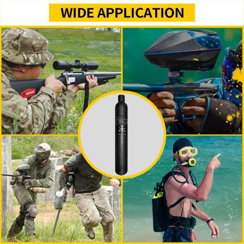 Kevlar (koolstof) tank met een inhoud van 0,580 liter (580cc) - 310 bar door Tuxing.