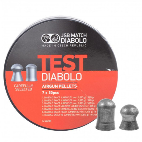JSB Exact Jumbo Diabolo Tester Pellets 5,5mm 210 Stück